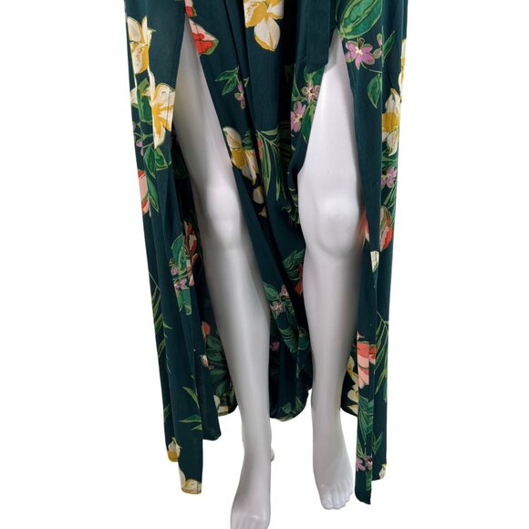 Anthropologie Patrons Of Peace Floral S Flowy Maxi Skirt Green Resort Bloomcore - Picture 5 of 16